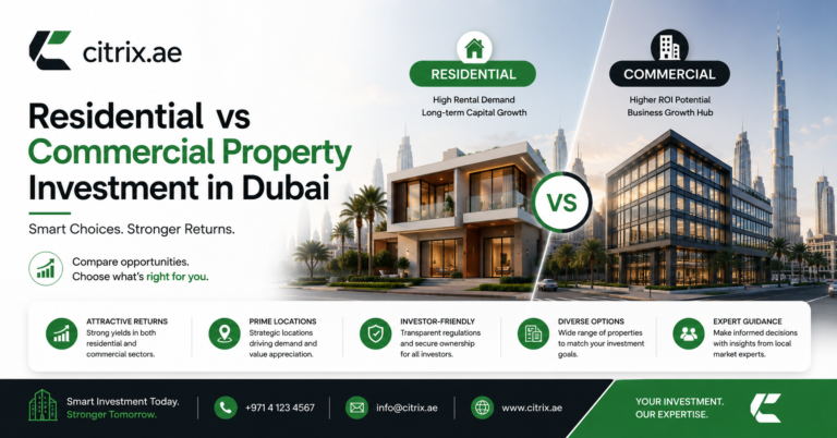 Residential vs Commercial Property Investment in Dubai